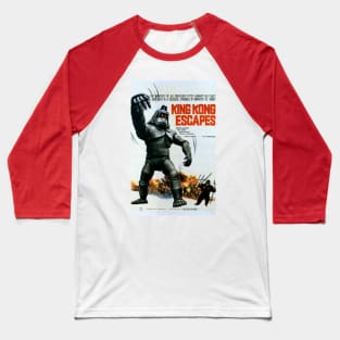 Classic Kaiju Movie Poster - King Kong Escapes Baseball T-Shirt